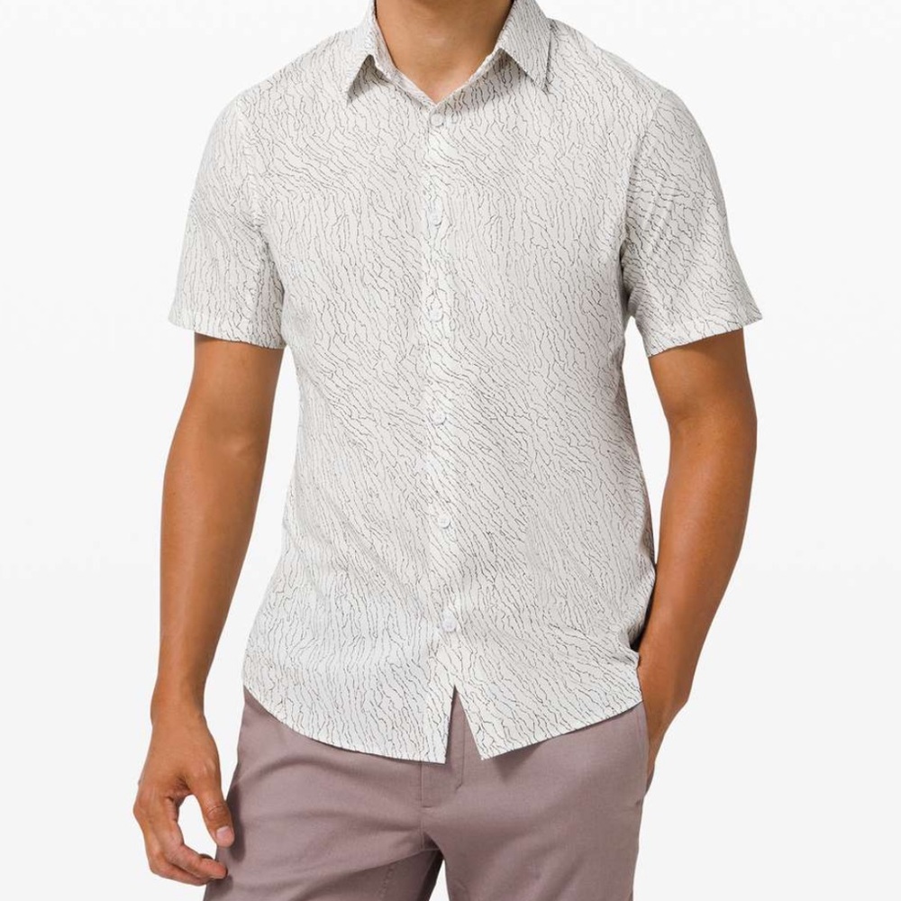 Lululemon Down to the Wire Short Sleeve Button Down Shirt